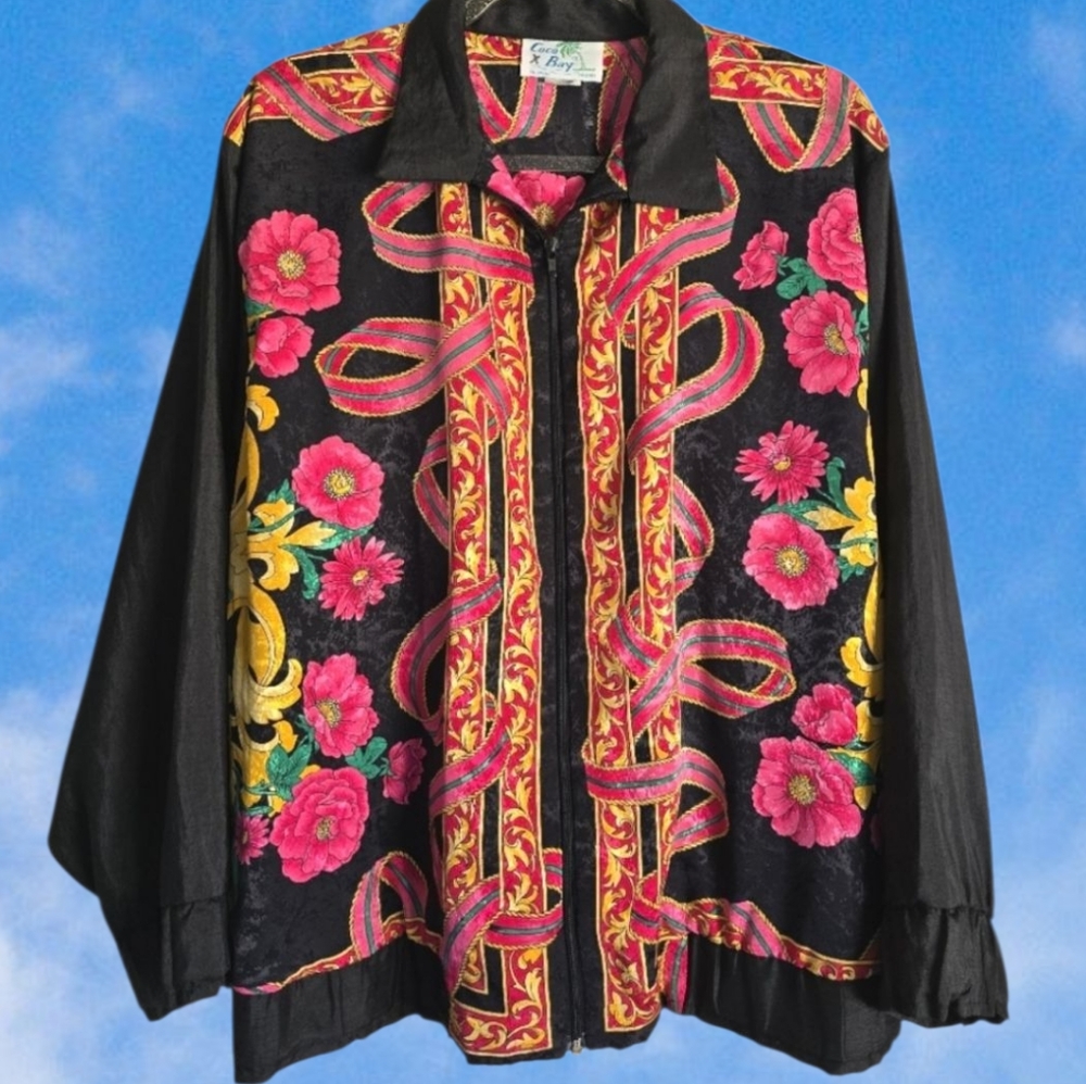 🎀Vintage Shiny Floral Jacket🎀